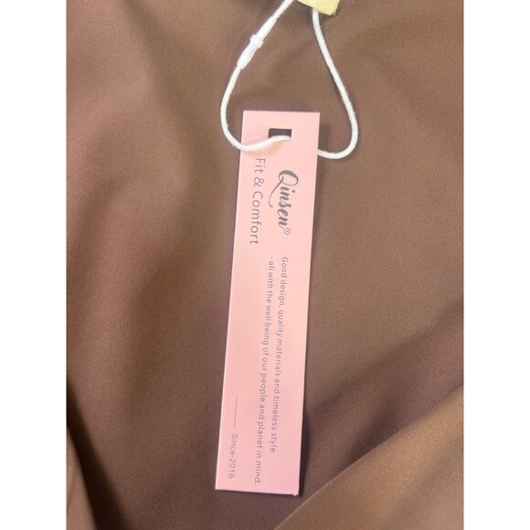 Qinsen Bodysuit Womens Medium Chocolate Brown Long Sleeve New - Picture 7 of 9
